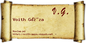 Voith Géza névjegykártya